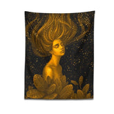 Goldenes Sternenstaubmädchen Wandbehang